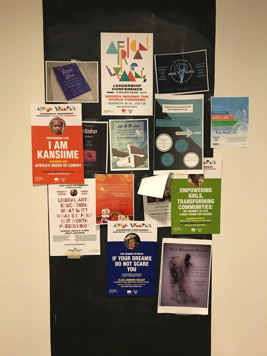 Posters advertise for a conference of African women leaders Photo Courtesy of Alice Pan ’20 Staff Photographer