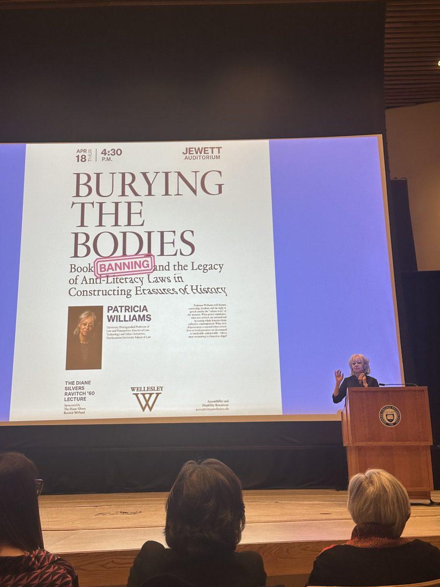 Professor Patricia Williams presents at her lecture.
Photo Courtesy of Phoebe Rebhorn.