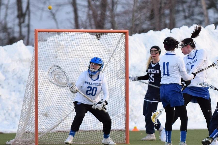 Wellesley College lacrosse against Eastern Connecticut State University on March 7 Photo Courtesy of Julia Monaco/Wellesley College Athletics